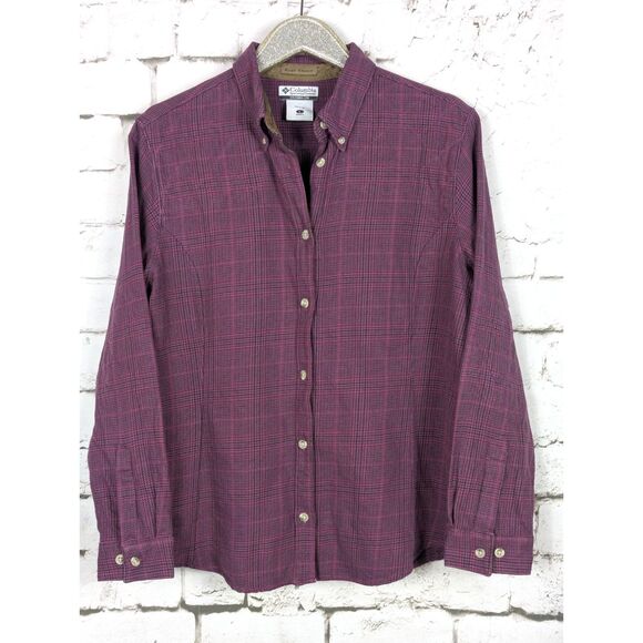 COLUMBIA River Resort Women's Plaid Shirt Camping Hiking Outdoors Utility Large - Picture 1 of 6